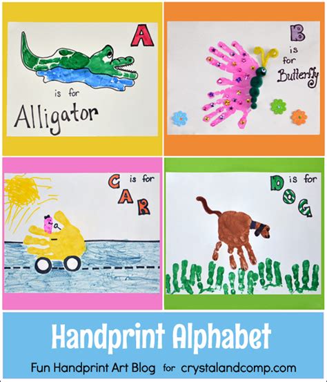 Handprint Alphabet Letters A B C And D Handprint Art Alphabet