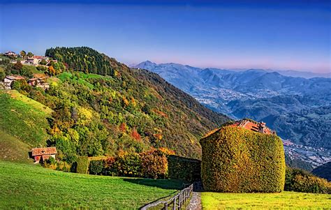 Italy Scenery Mountains Forests Autumn Grass Aviatico Lombardy Nature