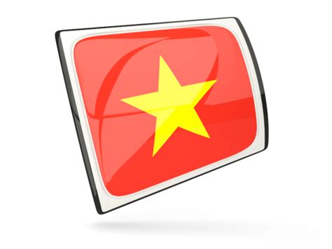 Glossy Rectangular Icon Illustration Of Flag Of Vietnam