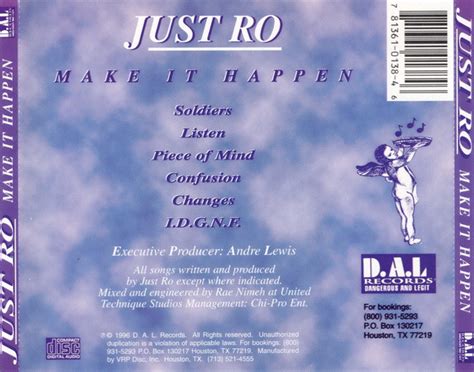 Make It Happen By Just Ro Cd 1996 Dal Records In Chicago Rap