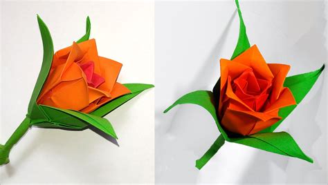 Diy Paper Rose In Origami Style Easy Paper Rose Origami Rose Easy