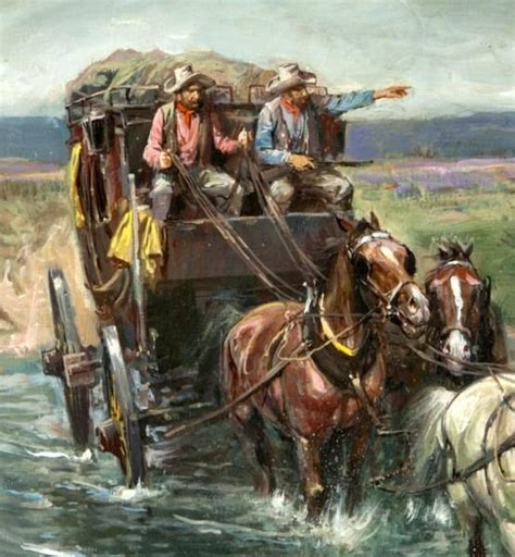 Stagecoach Crossing Western Artist Cowboy Artwork Western Artwork