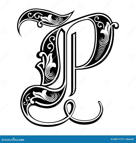Clipart Letter P Font Gothic Font Letter P Vintage Design Font Images