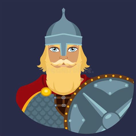 Bogatyr The Avatar Of A Bearded Man In An Ancient Helmet Chain Mail