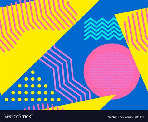Geometric Seamless Pattern In Memphis And Pop Art Vector Image