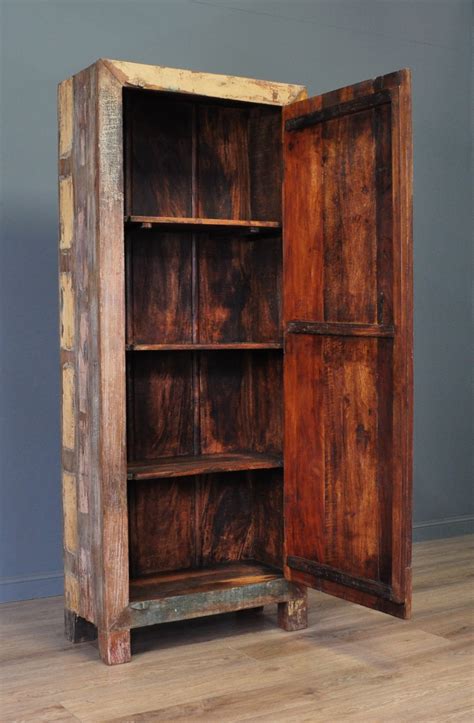 Attractive Vintage Rustic Stylish Painted Wood Pantry Country Cabinet