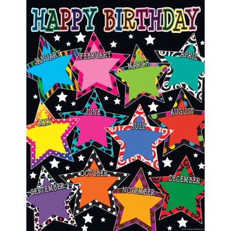 Fancy Stars Happy Birthday Chart Tcr7754 Teacher Created Resources