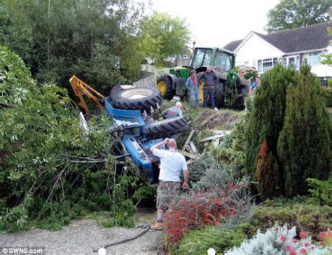 Runaway Tractor Crashes Through A Devon Garden After A Dog Accidentally
