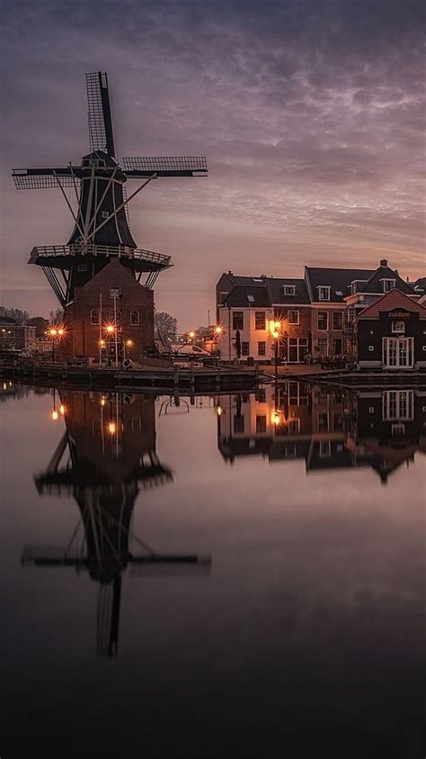 720p Free Download Haarlem Netherlands Houses Lights River