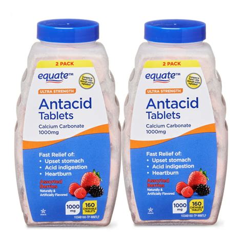 equate ultra strength antacid tablets assorted berries twin pack 160 count