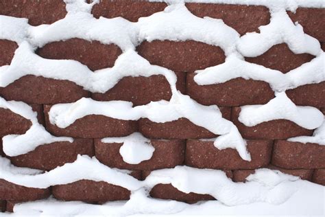 Snow On Brick Wall Texture Picture Free Photograph