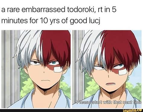 A Rare Embarrassed Todoroki Rt In 5 Minutes For 10 Yrs Of Good Lucj