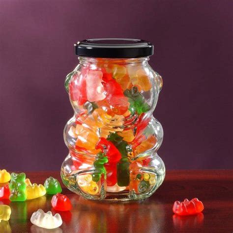 Luxury Gourmet Sweets Teddy Bear Glass T Jar With Gummy Bears