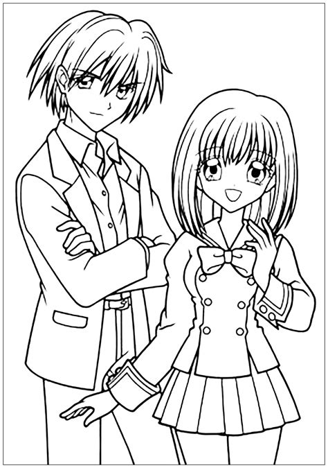 Manga Drawing Boy And Girl In School Suit Manga Anime Adult