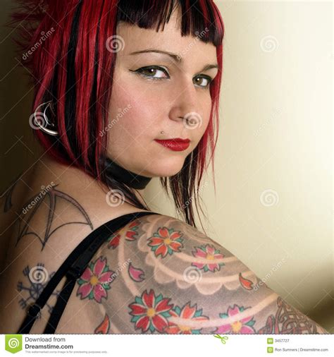 Beautiful Tattoo Goth Girl Stock Image Image Of Master 3457727