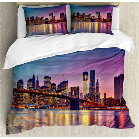 Nyc Duvet Cover Set Manhattan New York City Fascinating View Of