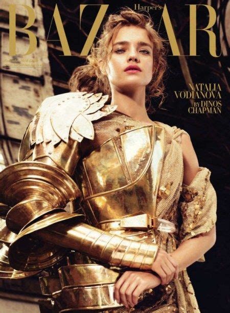 gilded armor harper s bazaar cover natalia vodianova guerreros mujer guerrera