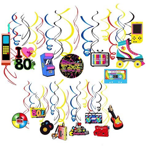 Buy 30pcs Back To The 80s Party Hanging Swirls Decorations 80s Party
