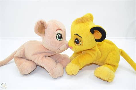 Disney Sweetheart Simba And Nala Plush Kissing Magnetic Lion King Cubs