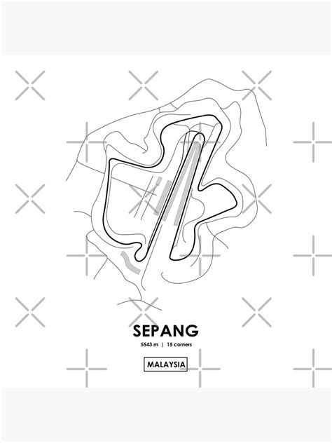 Sepang Malaysia Track Map Acrylic Block By Andreanastasio Redbubble