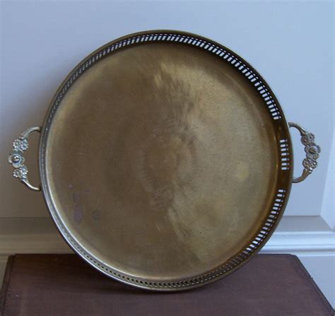 Vintage Brass Serving Tray By Lovelyhuntedvintage On Etsy