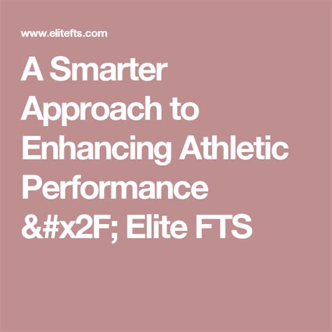 A Smarter Approach To Enhancing Athletic Performance Athletic