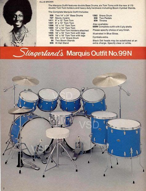 From 1977 1978 Slingerland Drum Catalog Marquis Outfit W Drummer