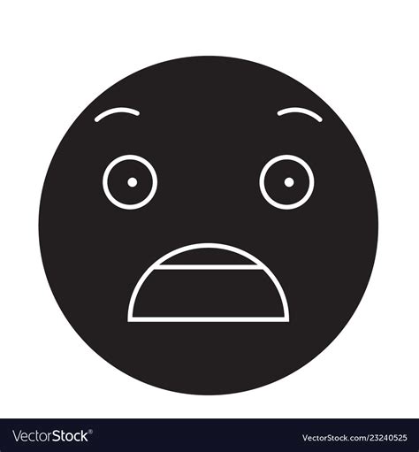 Fearful Emoji Black Concept Icon Fearful Vector Image