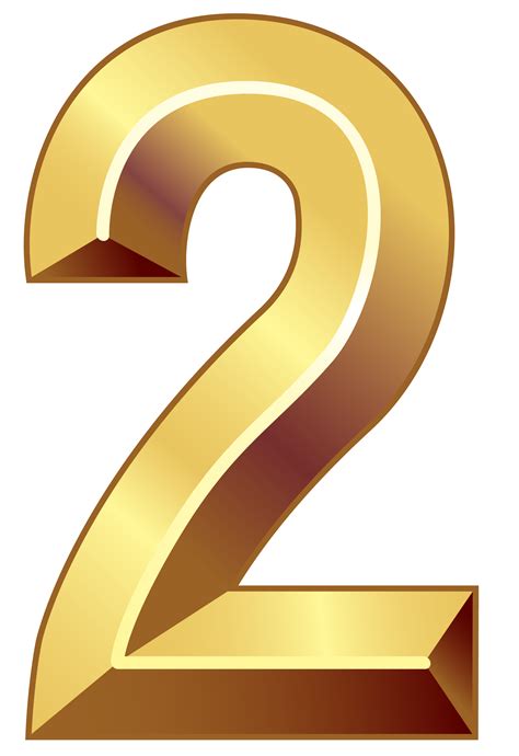 Gold Number Two Png Clipart Image Artofit
