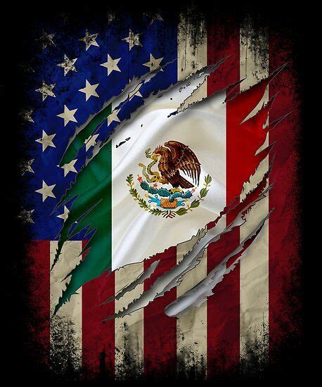 Proud Mexican American American Flag With The Mexican Flag Inside