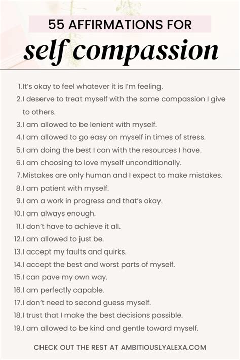 55 Self Compassion Affirmations To Show Yourself More Kindness