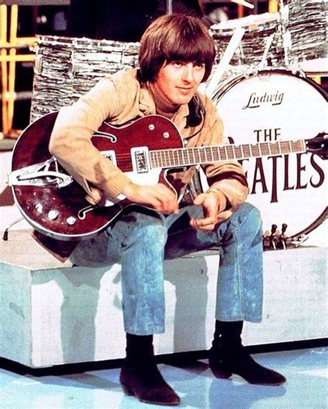 George Harrison With His Iconic Gretsch Tennessean