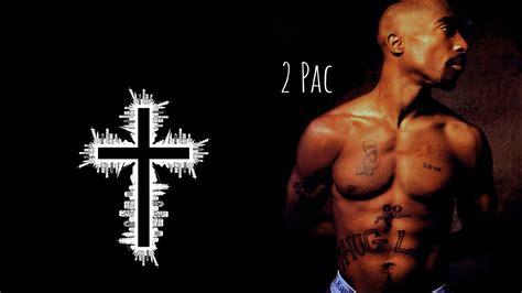 2pac Tupac Is Facing One Side Beside Cross Symbol Hd Music Wallpapers