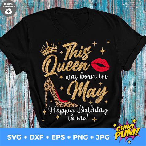This Queen Was Born In May Svg Birthday Queen Svg May Queen Etsy España