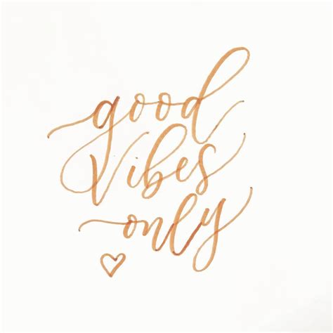 Modern Calligraphy Hand Lettered Good Vibes Only Quote💖 Hand