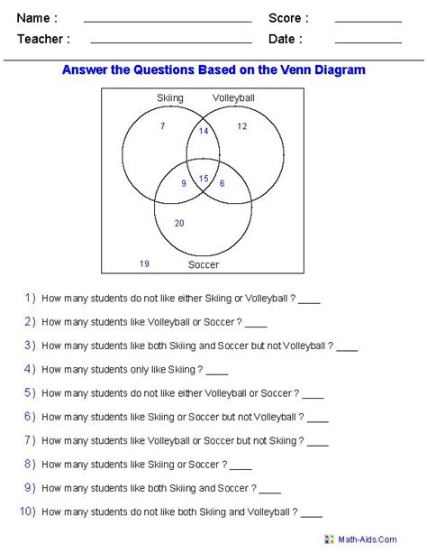 Venn Diagram Word Problems Worksheet 2 In 2020 Venn Diagram Worksheet