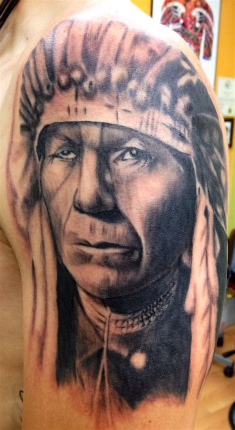 Indian Chief Tattoo Indian Chief Tattoo Portrait Tattoo Tattoos