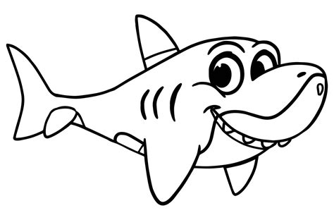 Requin Souriant Sharks Kids Coloring Pages