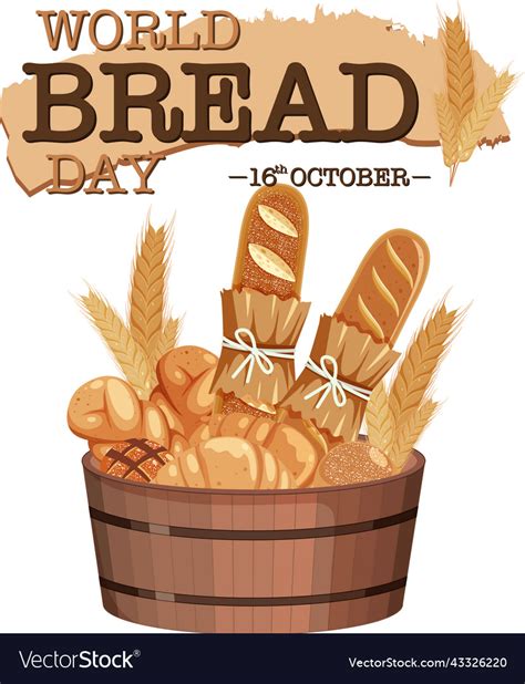 World Bread Day Poster Design Royalty Free Vector Image
