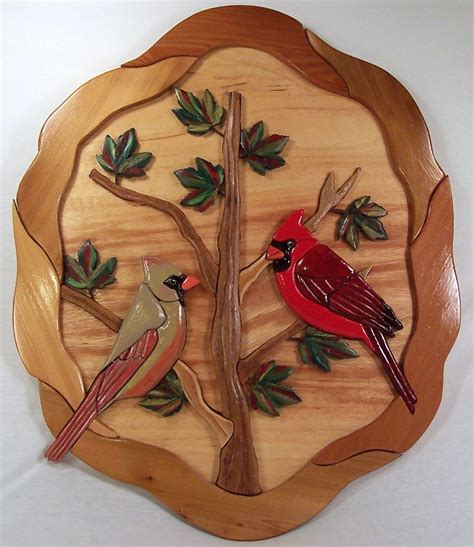 Intarsia Cardinals Intarsia Wood Patterns Intarsia Wood Wood