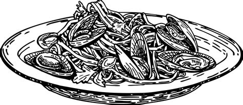 Pasta On A Plate Hand Drawn Pasta Dish Sketch Style Italian Cuisine