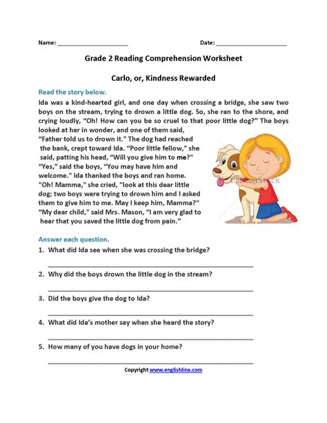 Short Reading Comprehension Exercises With Answers Pdf Worksheet