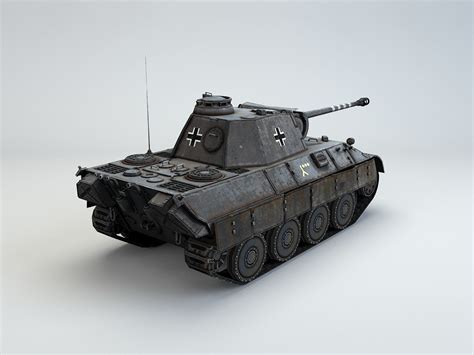 3d model low poly panzer v panther d medium tank vr ar low poly cgtrader