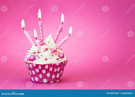 Pink Birthday Cupcake Royalty Free Stock Photography Image 30431627