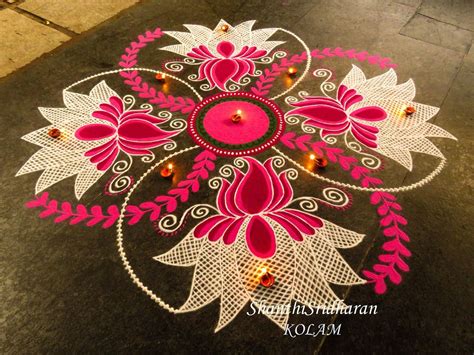Flower Easy Rangoli Design Kolam For Diwali