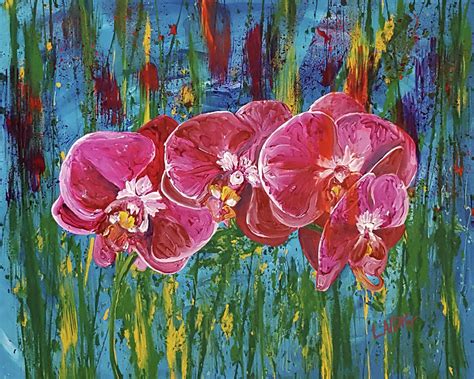 Magenta Orchids Painting By Aarron Laidig Fine Art America