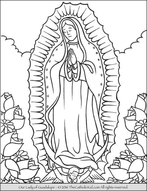Our Lady Of Guadalupe Coloring Page Thecatholickid Com