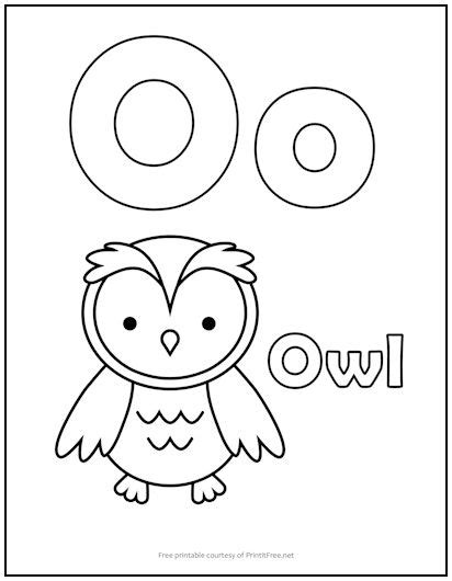 Alphabet O Coloring Pages