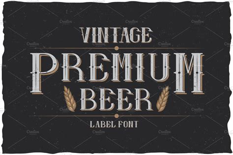 Premium Beer Vintage Label Typeface Symbol Fonts Creative Market