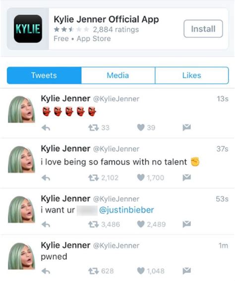 kylie jenner s twitter hacked with racist and lewd messages day after jack black death hoax